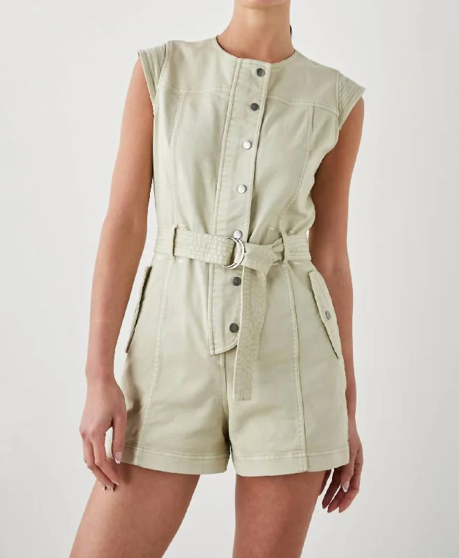 Women's Clothes And Garments Bessie Romper In Sage Dust