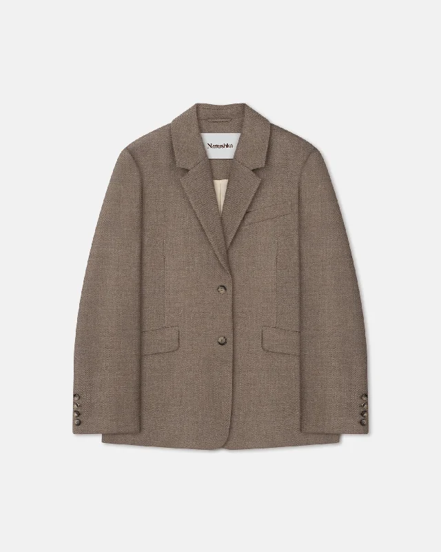 Women's Trendy Apparel Karo - Heritage Wool Blazer - Latte