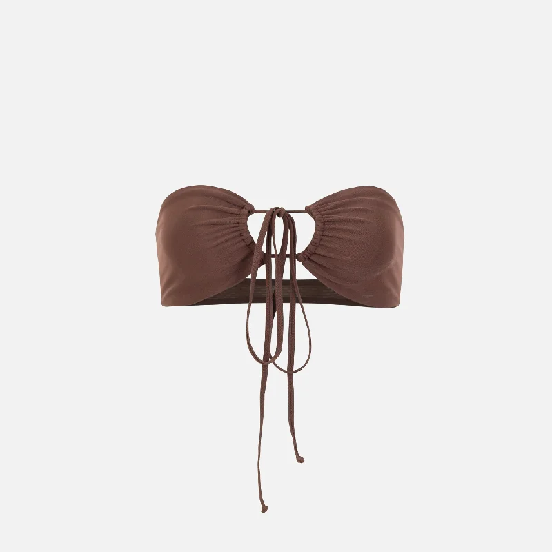 Comfortable Women's Apparel Gonza Bandeau Top - Marron