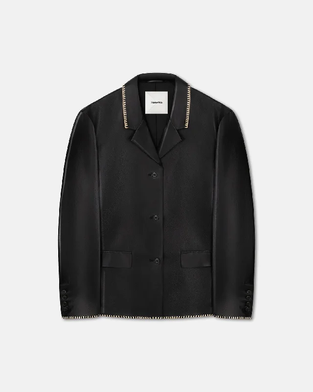 Women's Evening Clothes Dionne - Belted Okobor™ Alt-Leather Blazer - Black
