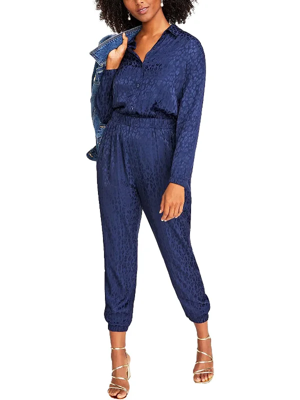 Elegant Women's Evening Garments Womens Jacquard Ankle Jumpsuit