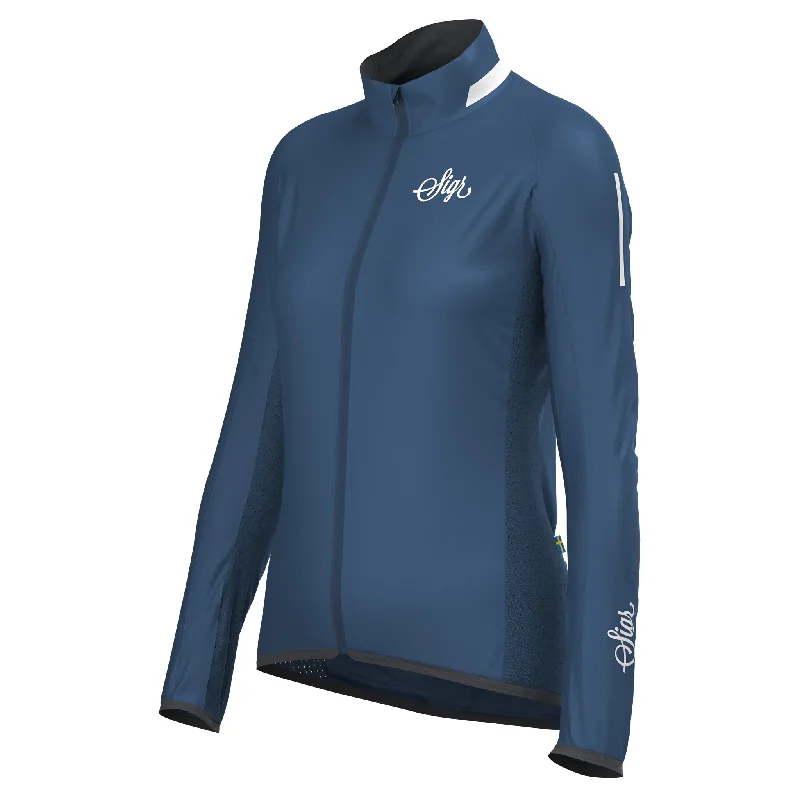 Women's Vintage Attire Treriksröset Blue Women's Cycling Wind/Pack Jacket