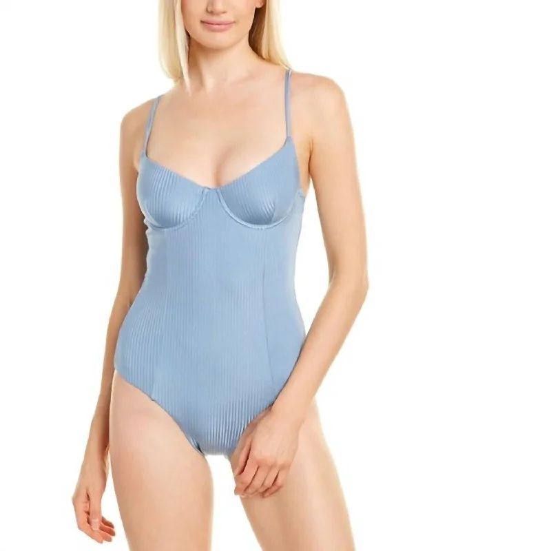 Versatile Women's Clothing for All Occasions Chelsea One Piece In Shimmer Rib Captain Blue Versatile Women's Clothing for All Occasions Chelsea One Piece In Shimmer Rib Captain Blue