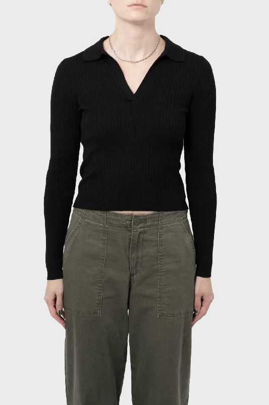 Clothing Woman Kaya LS Polo in Black