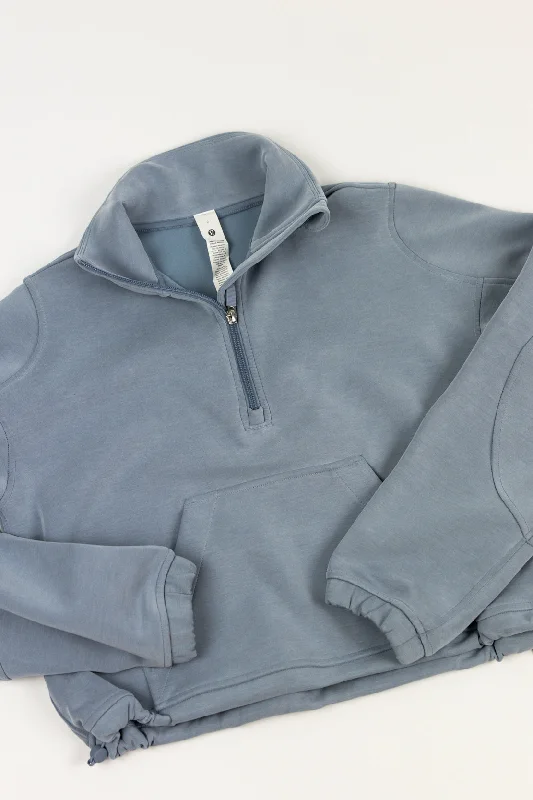 Contemporary Women's Clothing Brushed Softstreme Half Zip | Blue Willow