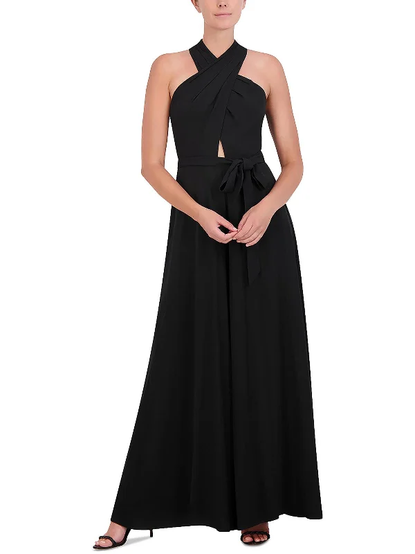 Casual Women's Clothing Online Womens Halter Crossover Jumpsuit