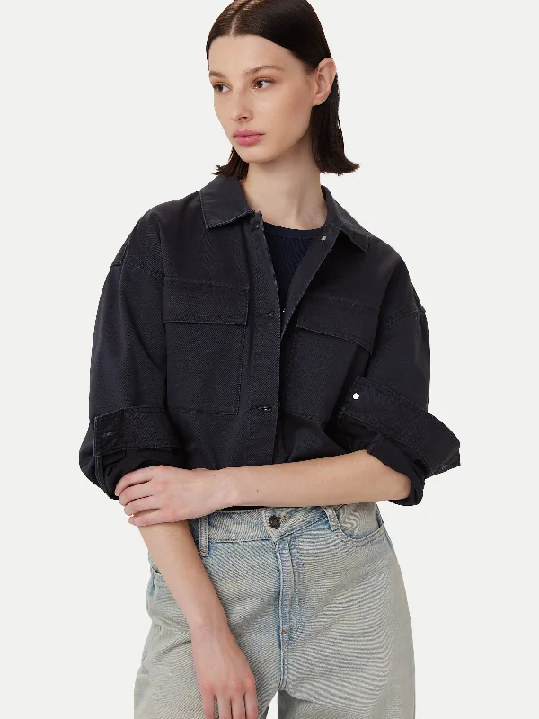 New Arrival Discount The Twill Overshirt in Dark Navy