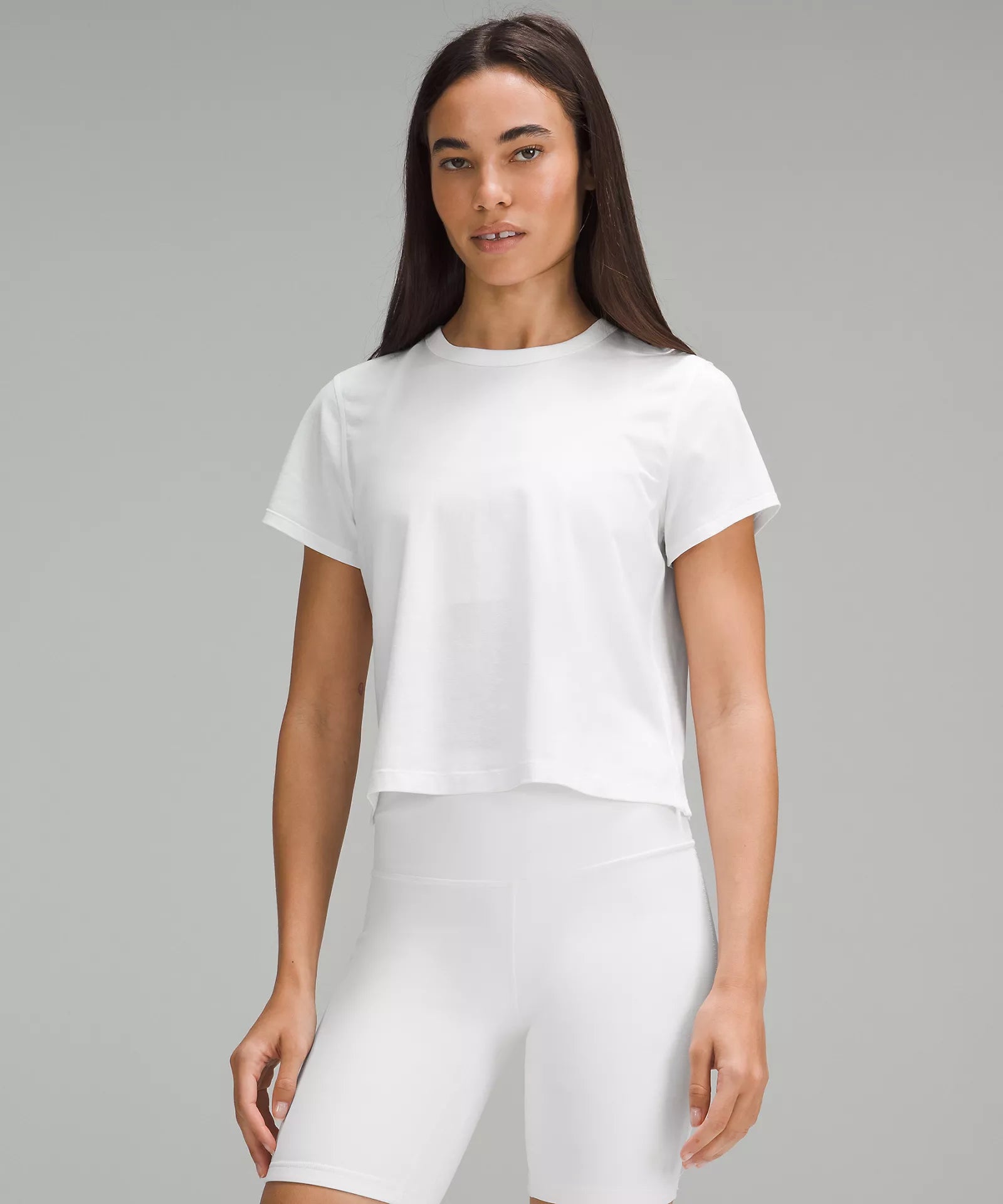Comfy Women's Outfits for Daily Wear Classic Fit Cotton Blend T-Shirt | White