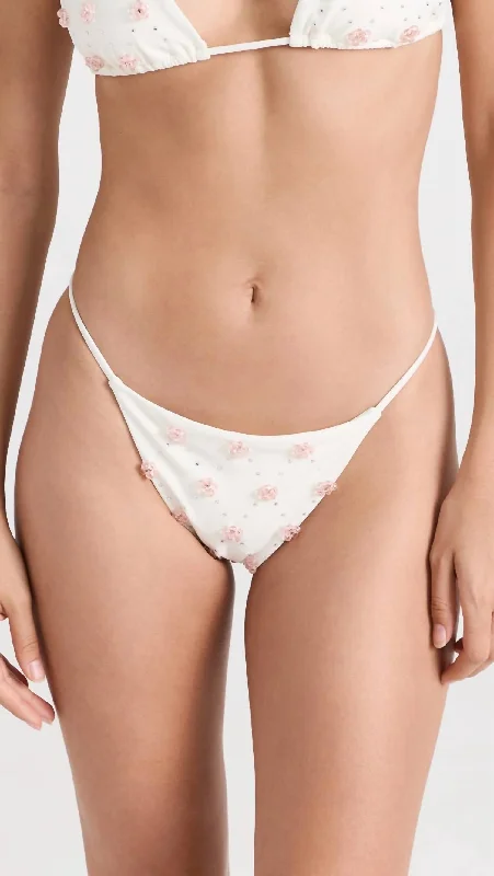 Trendy Women's Apparel Giada Bikini Bottoms In Off White Crystal