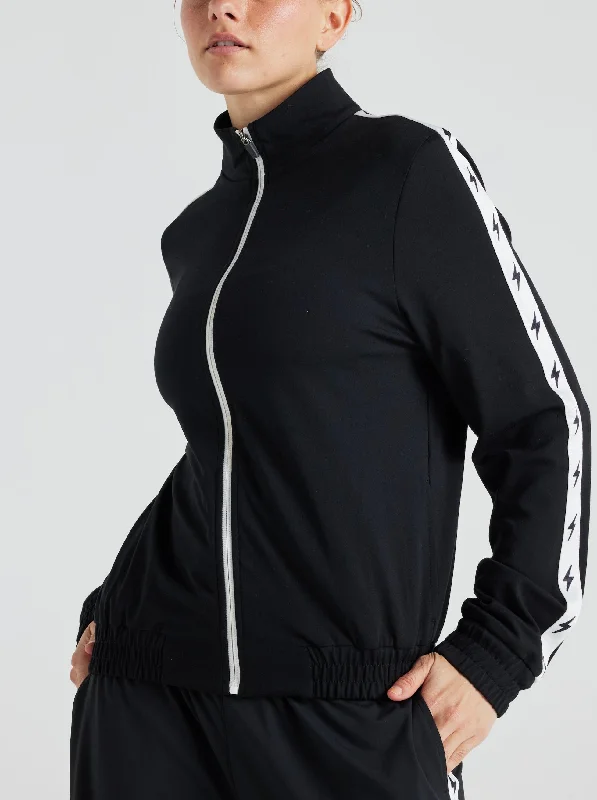 Women's Holiday Clothes Bolt Track Jacket - Black/White