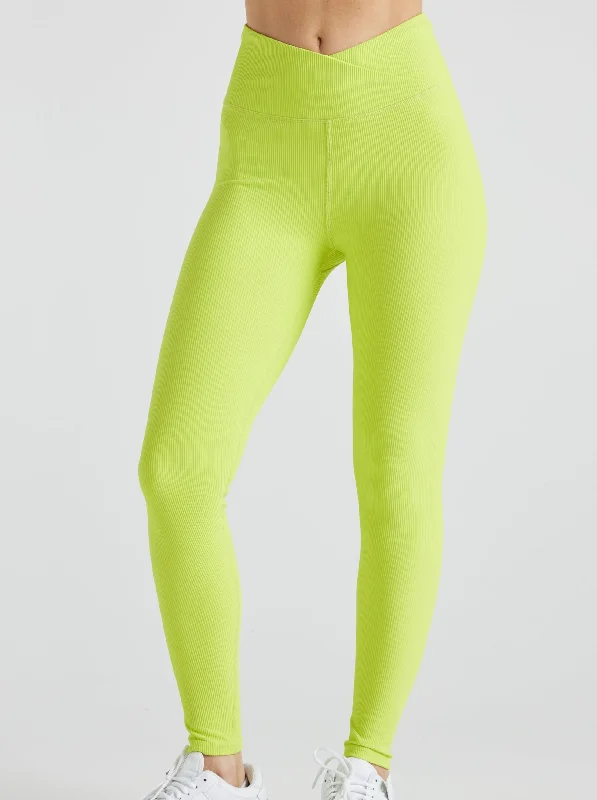 Women's Seasonal Clothes Electric Rib Legging  - Lime Punch