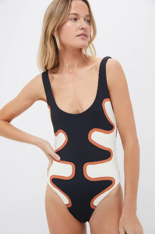 Women's Trendy Attire Preco Black and White Franca One Piece