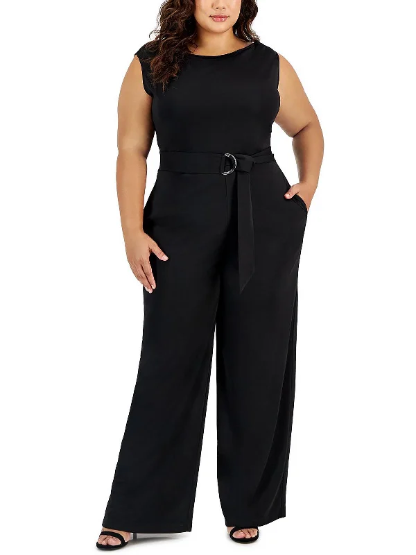Women's Clothing For Outdoor Events Plus Womens Sleeveless Wide Leg Jumpsuit