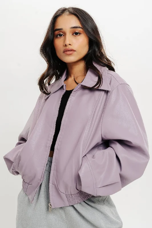 Clothing For Women Lavender Leather Jacket