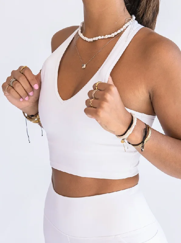 Vintage Clothing For Women V Neck Bra Top - White