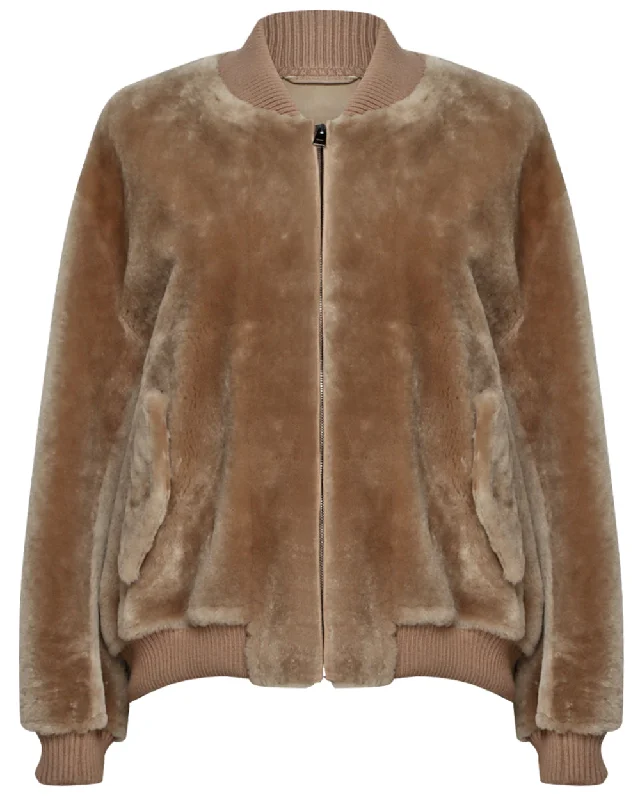 Women's Outfit Cappuccino Lilly Star Shearling Bomber