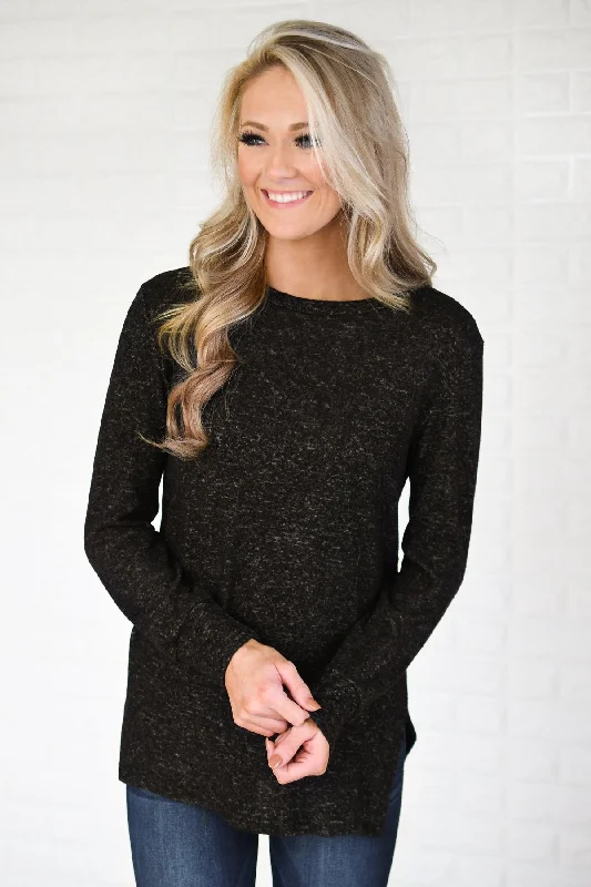 Shop Sale Items Cozy Up Top - Speckled Black