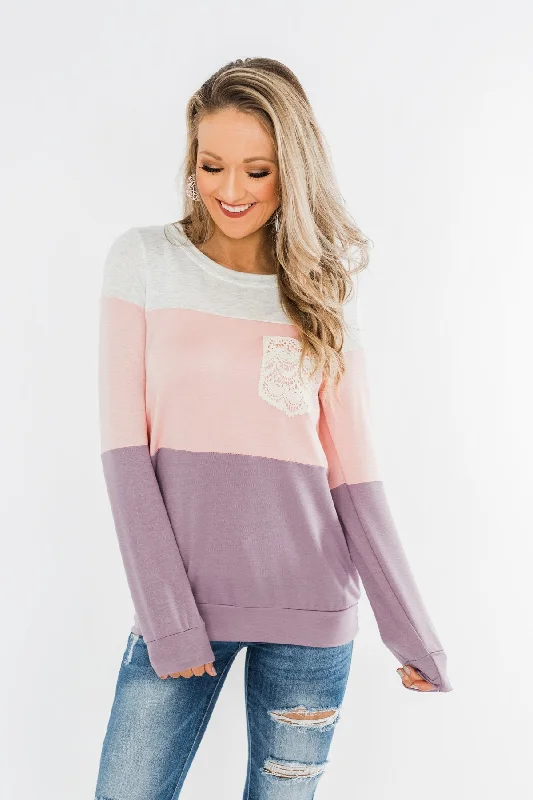 Shop Smarter With These Special Offers Day Dreamer Color Block Top- Blush & Purple
