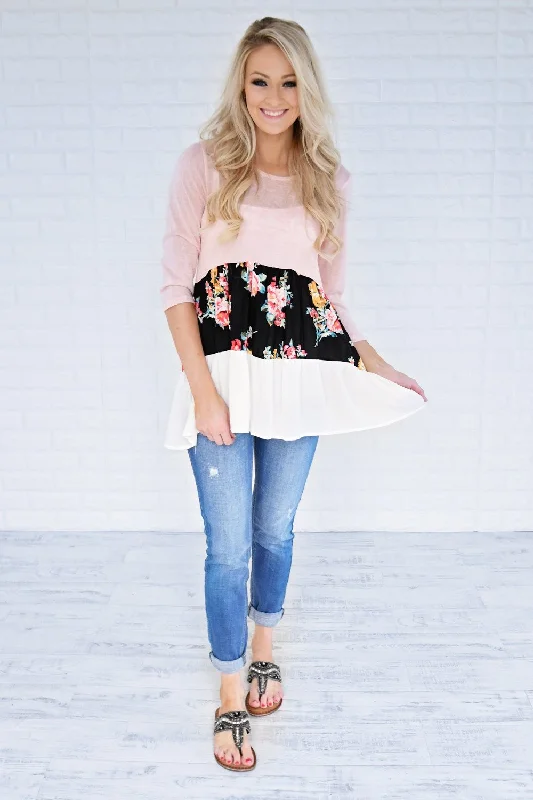 Style Revolution Sweet and Dainty Colorblock Top