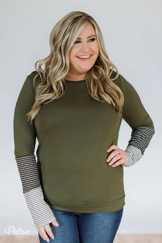 Don't Wait – Shop The Best Deals Now Seeing Double Top- Hunter green