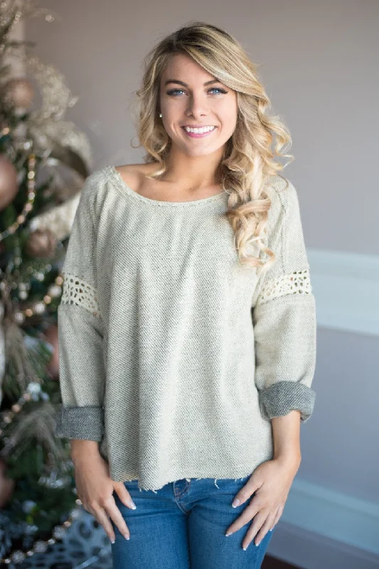 Polished Style Deals We Go Together Sweater Top ~ Light Mocha