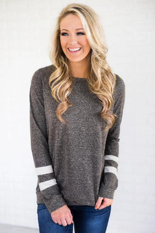 Casual Yet Chic Sales Start of Something New Top - Charcoal