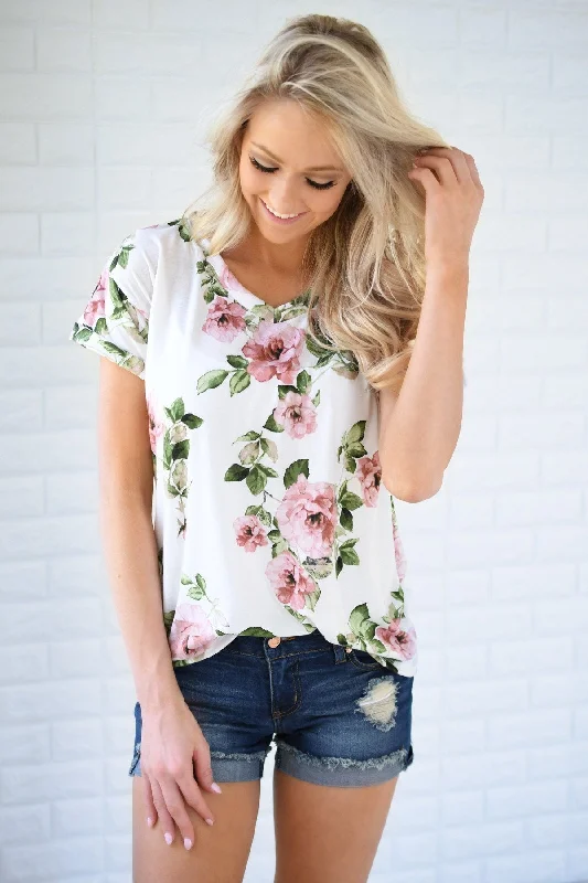 Shop Your Favorites Before They're Gone Pretty Things Ivory Floral Top