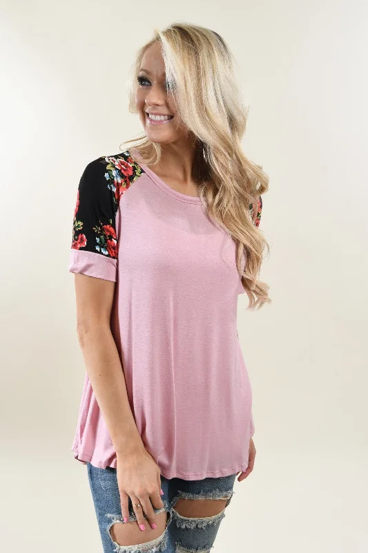 Step Up Your Style For Less Sweet Pea Pink Floral Sleeve Top