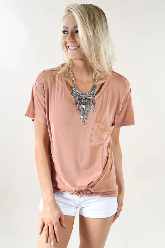 Flash Sale Now Apricot Pocket Top