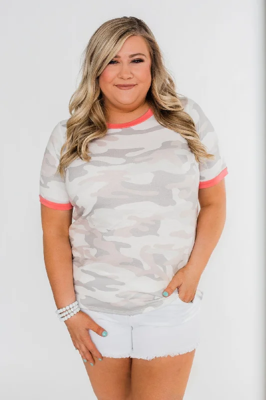 Your Next Fashion Find Is On Sale Take A Chance On Me Camo Top- Ivory