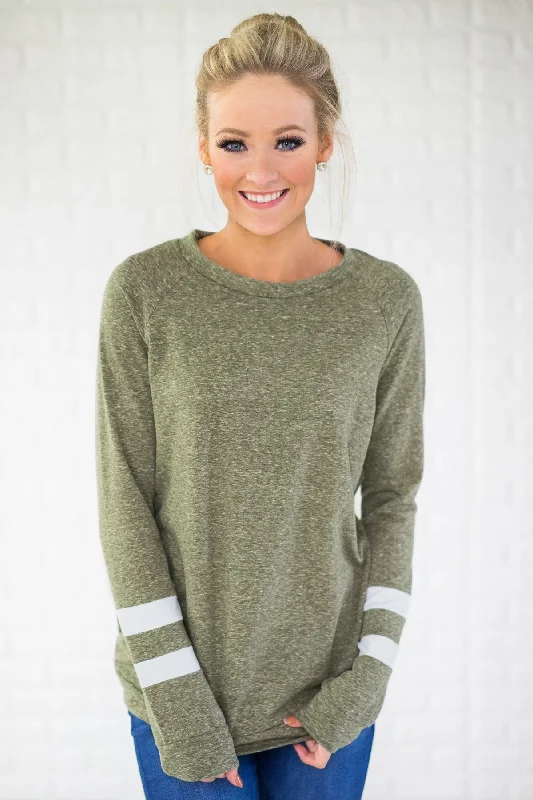 Classic Chic Deals Start of Something New Top ~ Moss Green