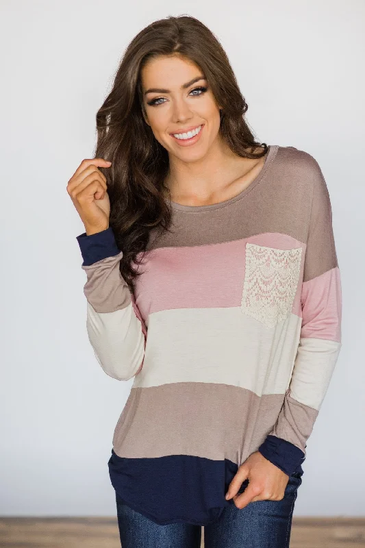 Limited Stock, Unlimited Style Block Party Pocket Top ~ Pink