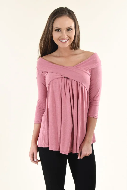 Time-Limited Deals – Shop This Weekend Be My Love 3/4 Top ~ Mauve