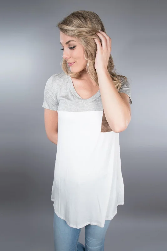 Special Offers Heather Grey Pocket Top