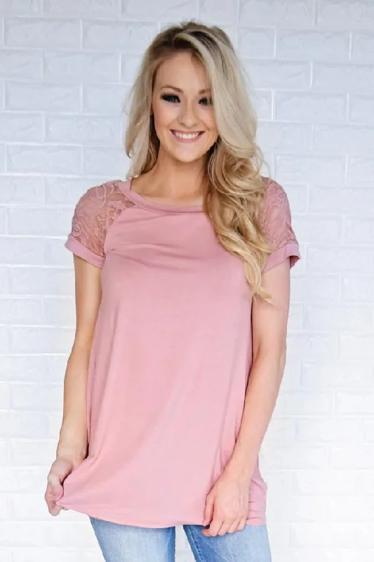 Fashion Forward Femininity My Favorite Lace Top ~ Soft Mauve