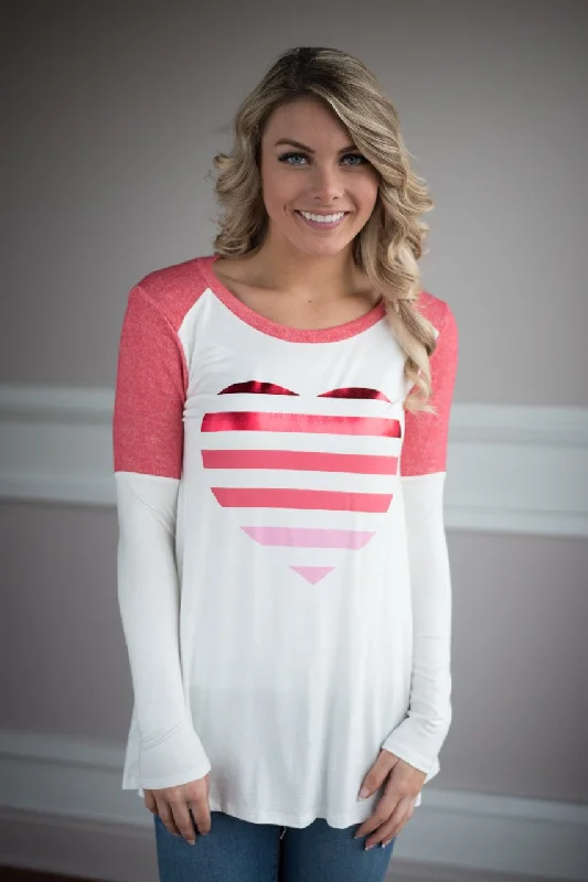 Hot Sale Shades of Pink Heart Top
