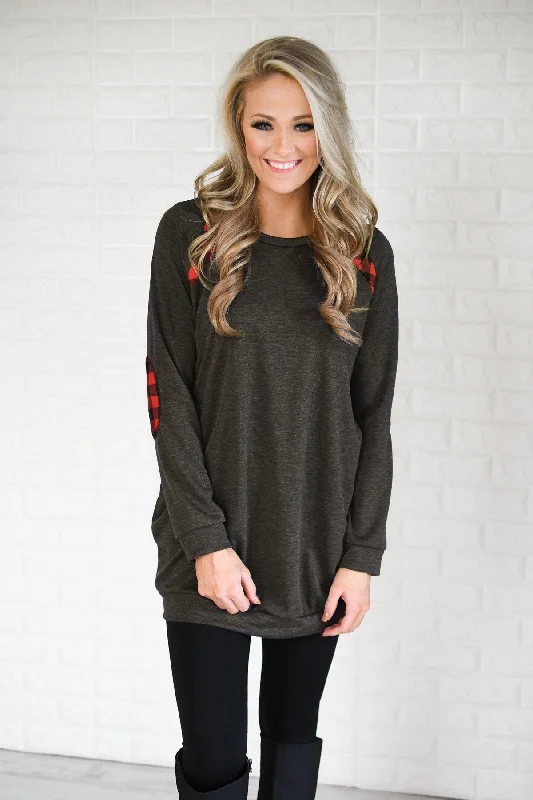 Massive Selection Sale Dance to My Song Charcoal Tunic Top