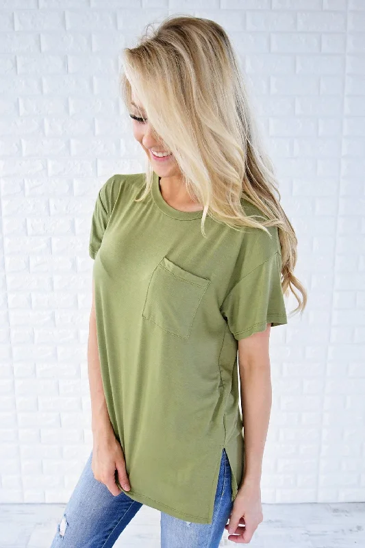 Limited Time Deal Ready or Not Pocket Top ~ Olive