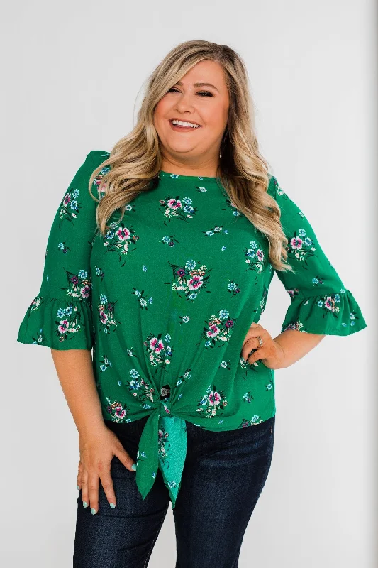 Special Promotions Available For A Short Time Life In A Fairytale Floral Top- Enchanted Green Special Promotions Available For A Short Time Life In A Fairytale Floral Top- Enchanted Green