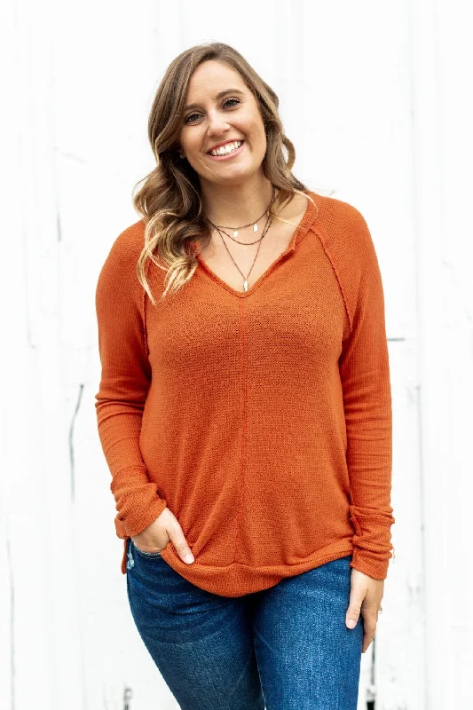 Friday Frenzy – Best Deals Of The Week There You Go Again Thermal Notch Top- Copper
