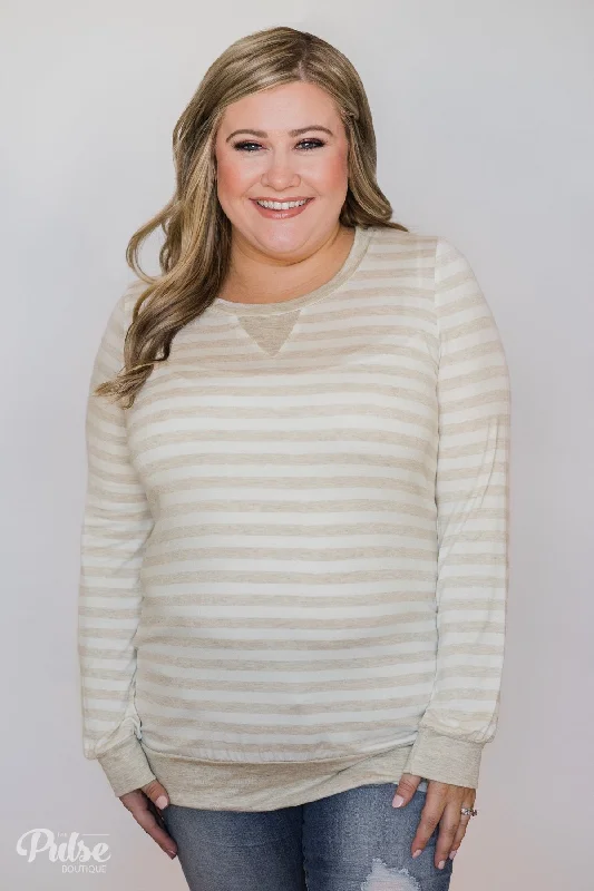 Ends Soon My Basic Necessity Striped Top- Oatmeal