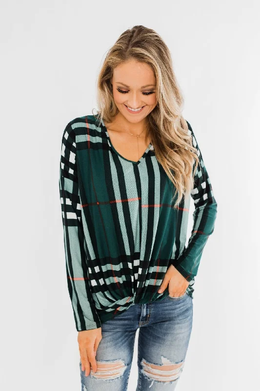 Fashion-Forward Best Days of Your Life Graph Print Top- Hunter Green