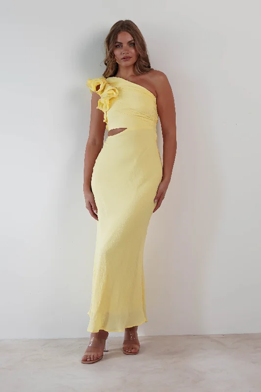 Timeless Style Promotions Logen Ruffle Sleeve Midaxi | Yellow