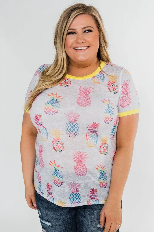 Contemporary Fashion Sale Stand Tall Pineapple Top- Yellow