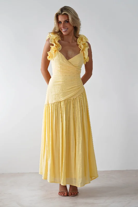 Your Next Fashion Find Is On Sale Lara Ruffle Detail Midaxi | Yellow