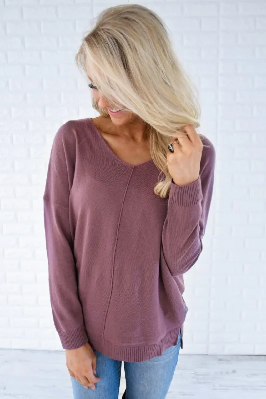 Additional Time-Limited Offers You Make My Dreams Sweater Top ~ Soft Plum