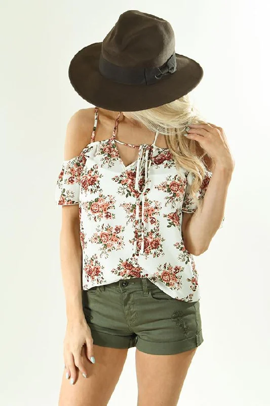 Chic & Cozy Collection Strappy Floral Top