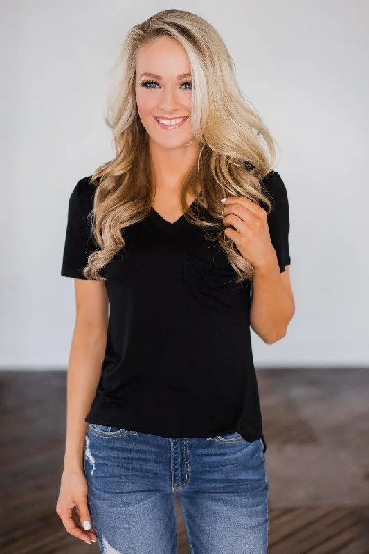 Limited-Time Sale – Grab It Before It'S Gone Essential Pocket Top- Black