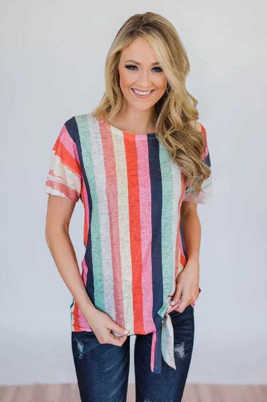 The Latest Trends Color Happy Tie Top