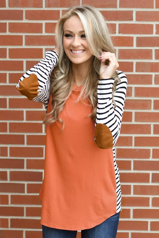 Special Offers, Don't Miss Better Me Striped Top ~ Pumpkin Orange